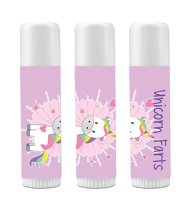 12 Unicorn Farts Lip Balm Favors - Unicorn Theme Lip Balms - Unicorn Party Favors - Girls Party Favors - Unicorn Farts Favors-FemmiqueWomen