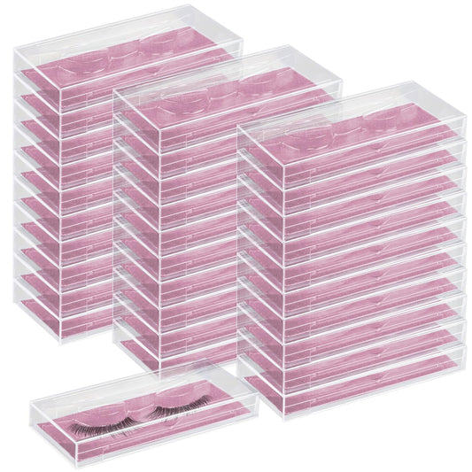 Rocutus Empty Lash Boxes for False Eyelashes - 30 Pack Lash Cases, Customizable Eyelash Packaging, Bulk Lash Storage Containers, Lash Box Packaging, Premium Display & Protection (Pink)-FemmiqueWomen