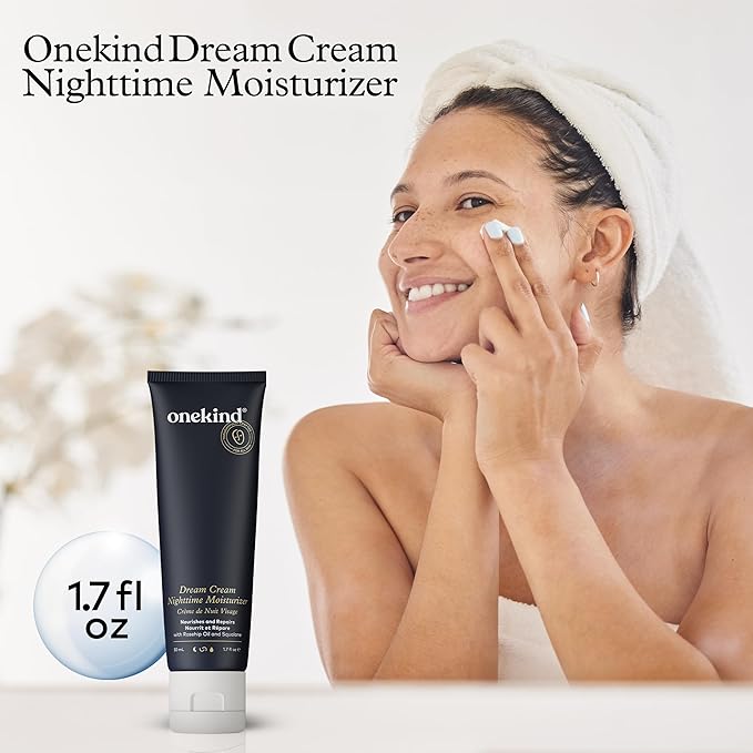 Onekind Dream Cream Night Moisturizer – Hydrating Anti-Aging Face Cream with Squalane, Rosehip & Shea Butter – Fragrance-Free, Vegan, for Dry & Sensitive Skin – 1.7 oz-FemmiqueWomen