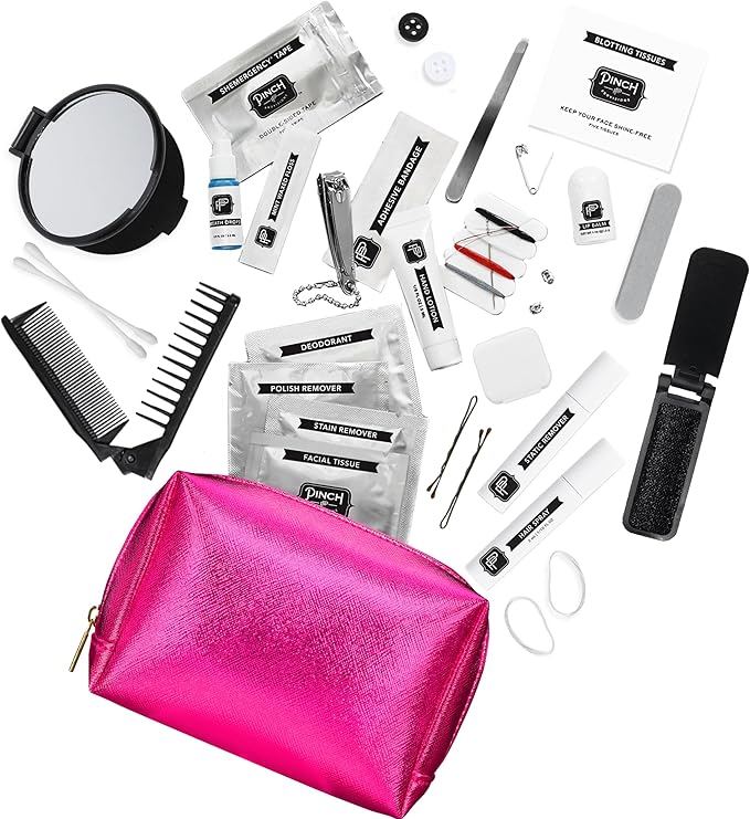 Pinch Provisions Shemergency Kit for Her, 40 Emergency Essential Items, Compact, Multi-Functional Pouch, Gift for Women, Birthday, Bachelorette Parties, and More!-FemmiqueWomen