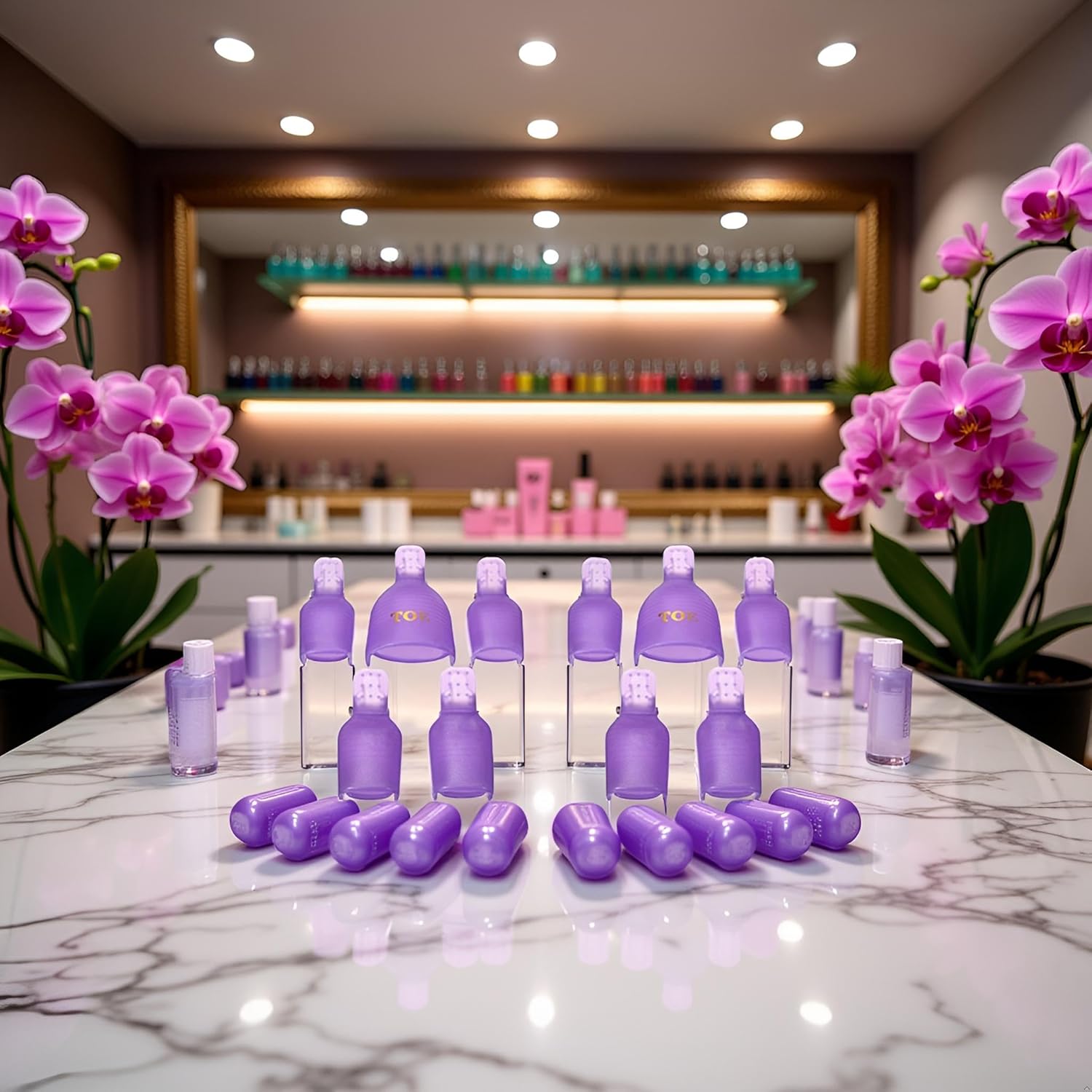 10Pcs Purple Useful Toenail Clips Nail Art Caps Soak Off UV Gel Clamp Remover Beauty Tool Sleek Nail Remover Clips With Anti-Slip Design Nail Polish Removers-FemmiqueWomen