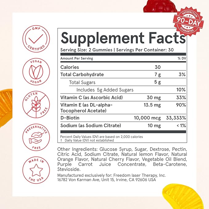 iRestore Hair Gummy Vitamins, Vegan Biotin Gummies for Hair Skin and Nails Gummies, Hair Gummies, Biotin Gummies for Hair Growth Biotin Vitamins Hair Vitamins Gummies for Women & Men, Biotin 10000mcg-FemmiqueWomen