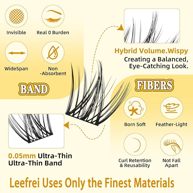 Eyelash Clusters Set 10-18mm Wispy Lash Clusters D Curl DIY Cluster Lash Extension Kit Individual Lashes Kit With Bond & Seal, Glue Remover, Tweezers(LF02 Lashes Set)-FemmiqueWomen