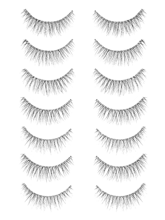False Lashes Natural Look Wispy Eyelashes 13MM Eye Lash Pack for Daily C Curl Natural Lashes 7 Pair Siligli-FemmiqueWomen