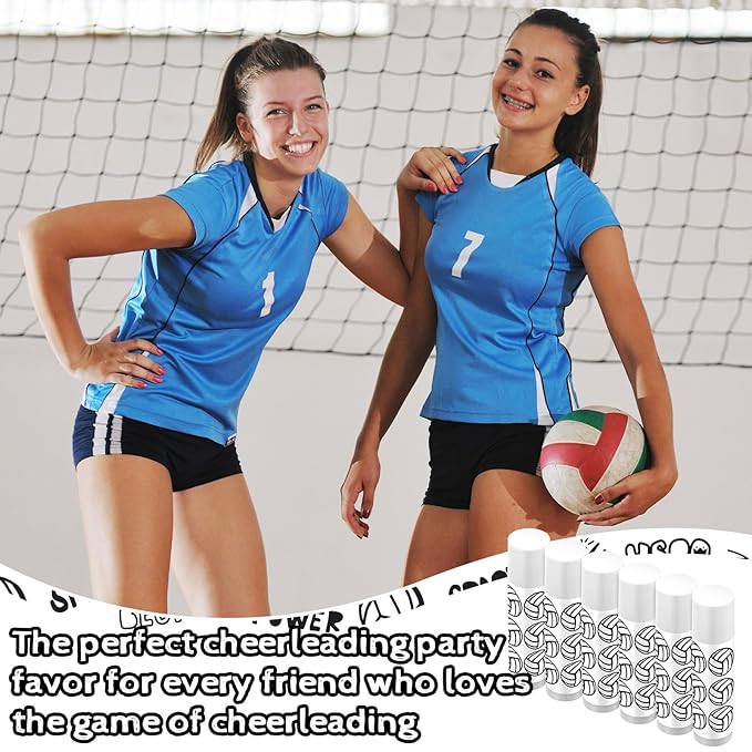 24 Pcs Volleyball Lip Balm Volleyball Team Gifts Volleyball Party Favors Volleyball Lip Balm Gift for Volleyball Team Volleyball Party Guest Supplies (White)-FemmiqueWomen