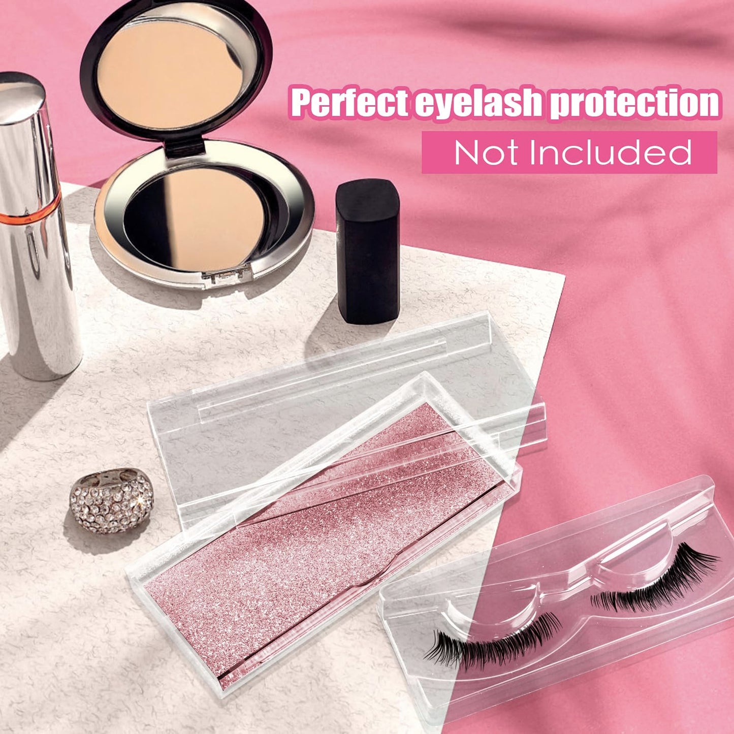Rocutus Empty Lash Boxes for False Eyelashes - 30 Pack Lash Cases, Customizable Eyelash Packaging, Bulk Lash Storage Containers, Lash Box Packaging, Premium Display & Protection (Pink)-FemmiqueWomen