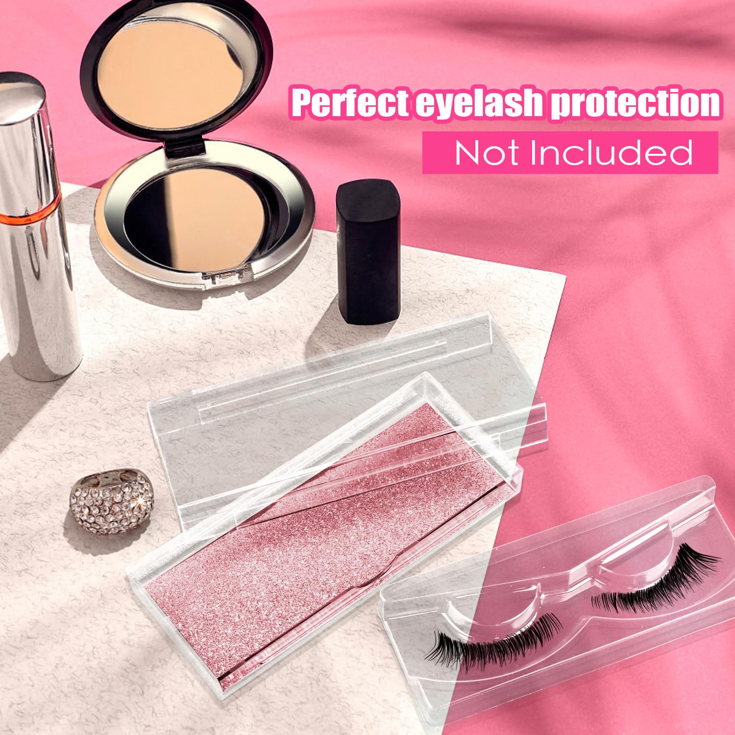 Rocutus Empty Lash Boxes for False Eyelashes - 30 Pack Lash Cases, Customizable Eyelash Packaging, Bulk Lash Storage Containers, Lash Box Packaging, Premium Display & Protection (Pink)-FemmiqueWomen
