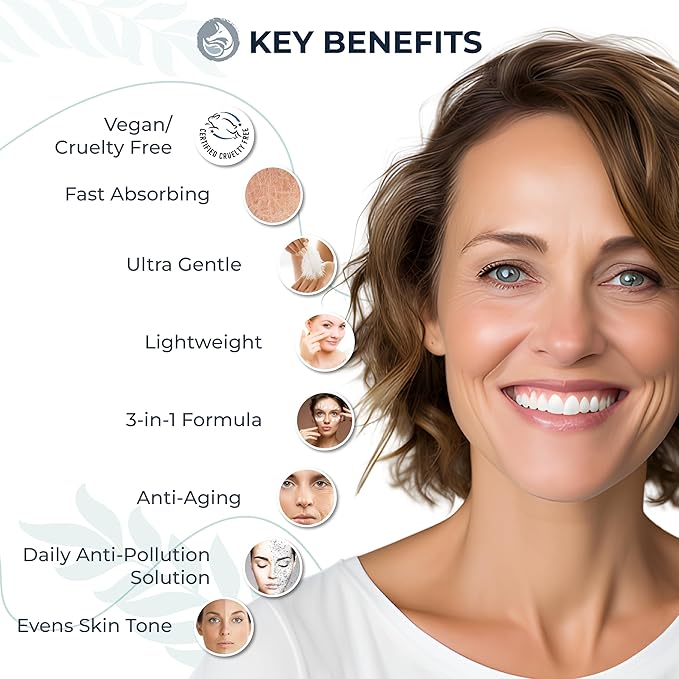 Bright Boost 7 Superfruits Peptide Face Moisturizer with Vitamin C - Gentle Daily Hydrating Luxury Lotion for Radiant Skin - Smooths Fine Lines - Fragrance Free All Skin Types 2oz-FemmiqueWomen