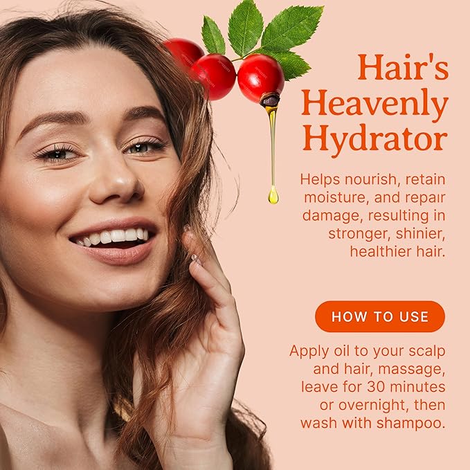 Bella Terra Oils - Organic Rosehip Facial Oil 8 oz - Dive into Organic Rosehip's Essential Fatty Acids & Antioxidants, Infused with Vitamin F, Elevate Daily Face Rituals-FemmiqueWomen