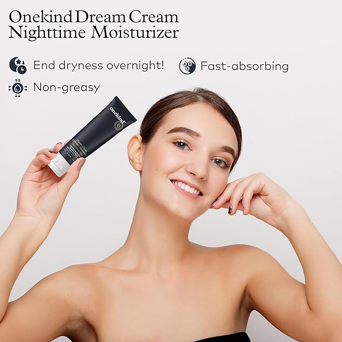 Onekind Dream Cream Night Moisturizer – Hydrating Anti-Aging Face Cream with Squalane, Rosehip & Shea Butter – Fragrance-Free, Vegan, for Dry & Sensitive Skin – 1.7 oz-FemmiqueWomen