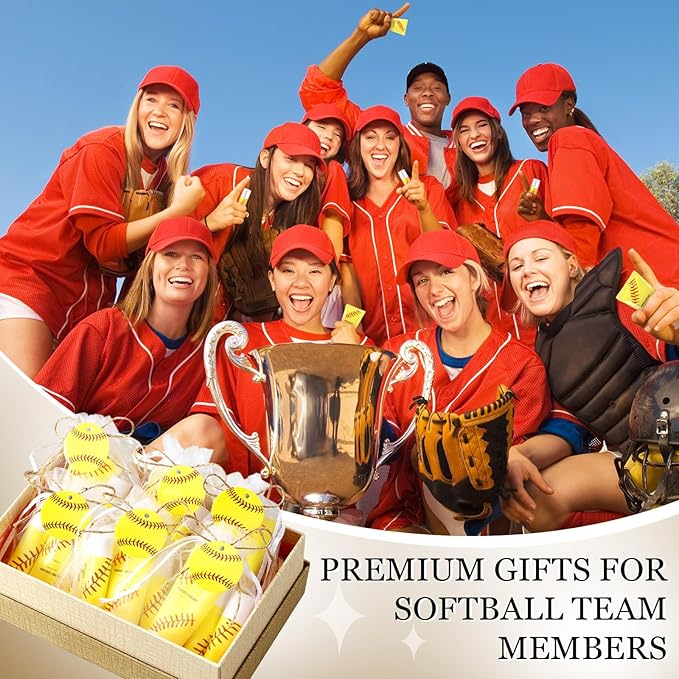 144 Pcs Softball Lip Balm Hand Cream Set Softball Accessories Softball Party Favors Including 36 Softball Lip Balm 36 Moisturizing Hand Cream 36 Bags 36 Softball Cards and Ropes for Kids Gifts-FemmiqueWomen