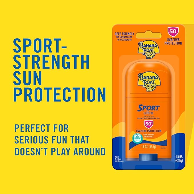 Banana Boat Sport Ultra SPF 50 Lip Sunscreen Twin Pack | SPF Lip Balm Pack & Sport Ultra, Reef Friendly, Broad Spectrum Sunscreen Stick, SPF 50, 1.5oz.-FemmiqueWomen