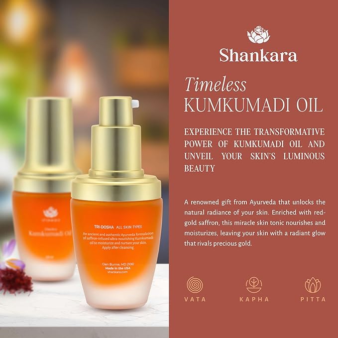 Shankara Kumkumadi Oil with Pure Saffron and Ayurvedic Herbs (Original Aroma 18ml)-FemmiqueWomen