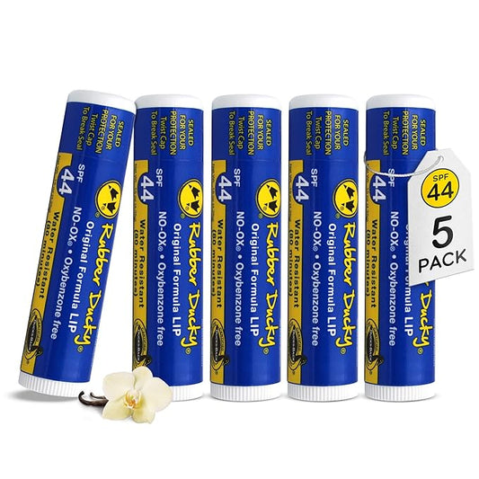 Rubber Ducky | Lip Sunscreen, Lip Balm with SPF 44, Water Resistant Sunscreen Lip Balm | Vegan, Untinted, Vanilla Flavor, with Vitamin E | All Season - Broad Spectrum Sunscreen for Lips-FemmiqueWomen