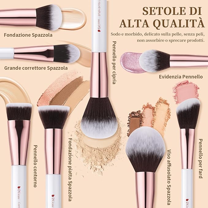DUcare Makeup Brushes Set Professional 27Pcs Makeup Brushes Premium Synthetic Kabuki Foundation Blending Face Powder Blush Concealers Eye Shadows Make Up Brushes Kit White-FemmiqueWomen