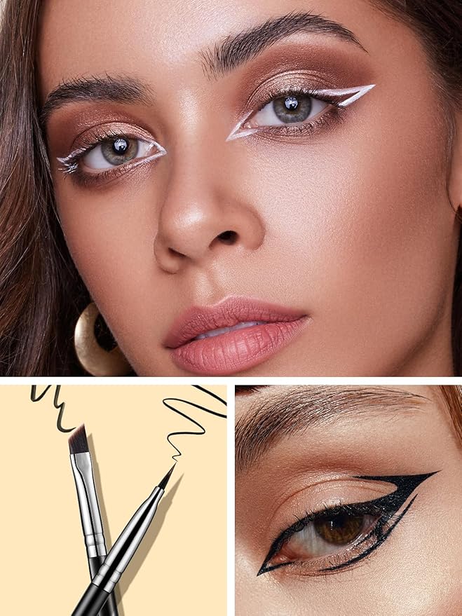 EIGSHOW Angled Eyeliner Brush & Eyeshadow Brush, High-End Precision Gel Liner and Short Smudge Brushes for Cat Eye, Winged Liner (E835&E806)-FemmiqueWomen