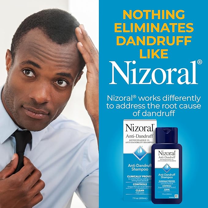 Nizoral Anti-Dandruff Shampoo with 1% Ketoconazole, Fresh Scent, 7 Fl Oz-FemmiqueWomen