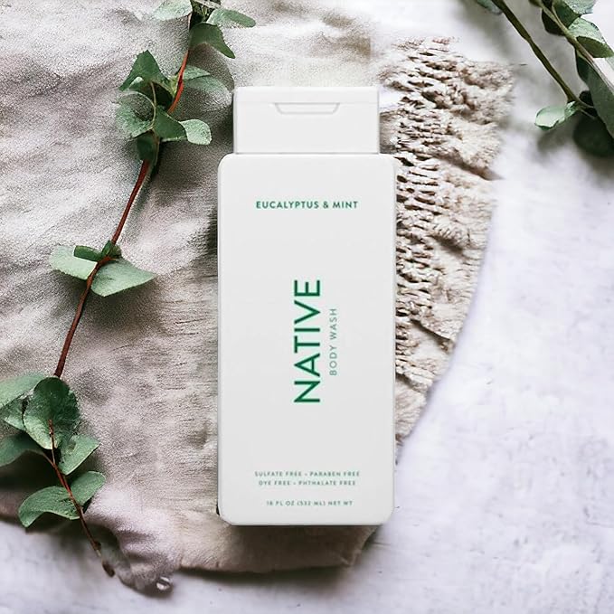 Native Body Wash Contains Naturally Derived Ingredients | For Women & Men, Sulfate, Paraben, & Dye Free Leaving Skin Soft and Hydrated | Eucalyptus & Mint 18 oz - 2 Pk-FemmiqueWomen