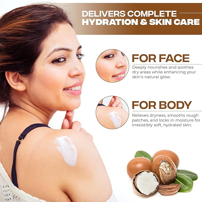 AZMERA Handcrafted Whipped Shea Body Butter – Luxurious Vanilla Bean Scented Moisturizer for Dry, Sensitive Skin, Argan Oil & Vitamin E – Vegan, Non-Greasy Skincare – 8.82 oz-FemmiqueWomen