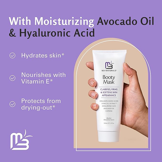 Moisturizing Butt Mask for Women - Butt Firming Mask and Caffeine Cellulite Cream for Thighs and Buttocks with Collagen - Clarifying Butt Firming Cream for Cellulite KP and Dry Skin by M3 Naturals-FemmiqueWomen