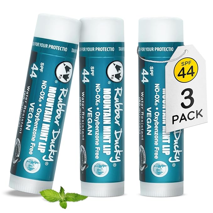Rubber Ducky | Lip Sunscreen, Lip Balm with SPF 44, Waterproof Sunscreen Lip Balm | Vegan, Untinted, Mint Flavor, with Vitamin E | All Season - Broad Spectrum Sunscreen for Lips-FemmiqueWomen