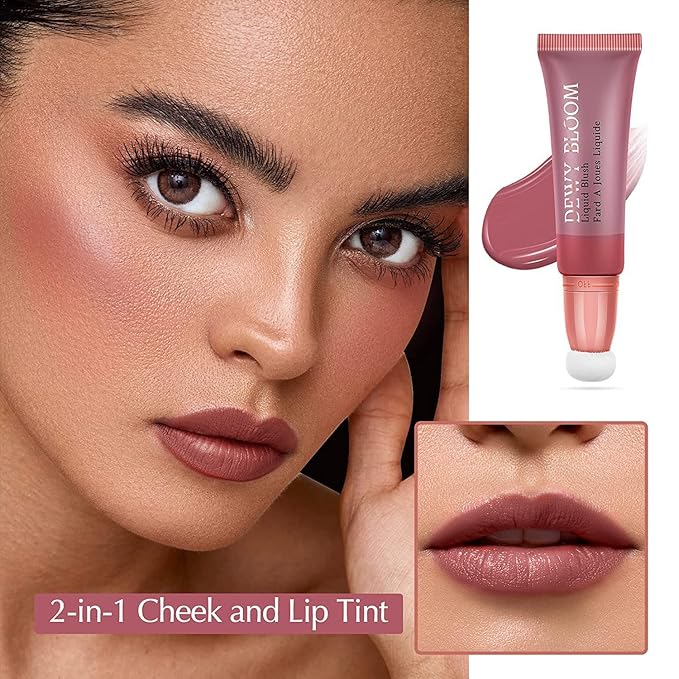 3 Color Liquid Blush,Soft Cream Lightweight Beauty Blush.(101# Ravishing -Nude Pink+102# Serenade-Sweet Peach+103# Rosa-Cool Pink)-FemmiqueWomen