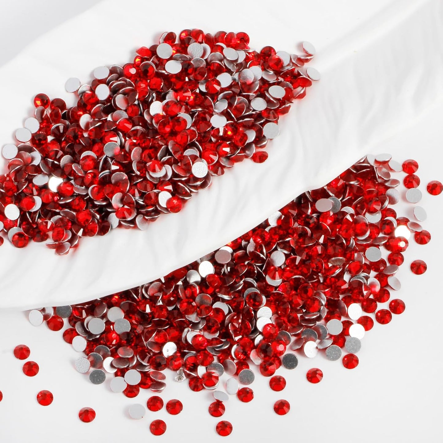 2000PCS SS20 Flatback Rhinestones | 12-Facet Diamond-Cut Glass Gems for Nail Art, Clothing, DIY Crafts |Glue-On Decoration Stones with Silver Backing(Light Siam)-FemmiqueWomen