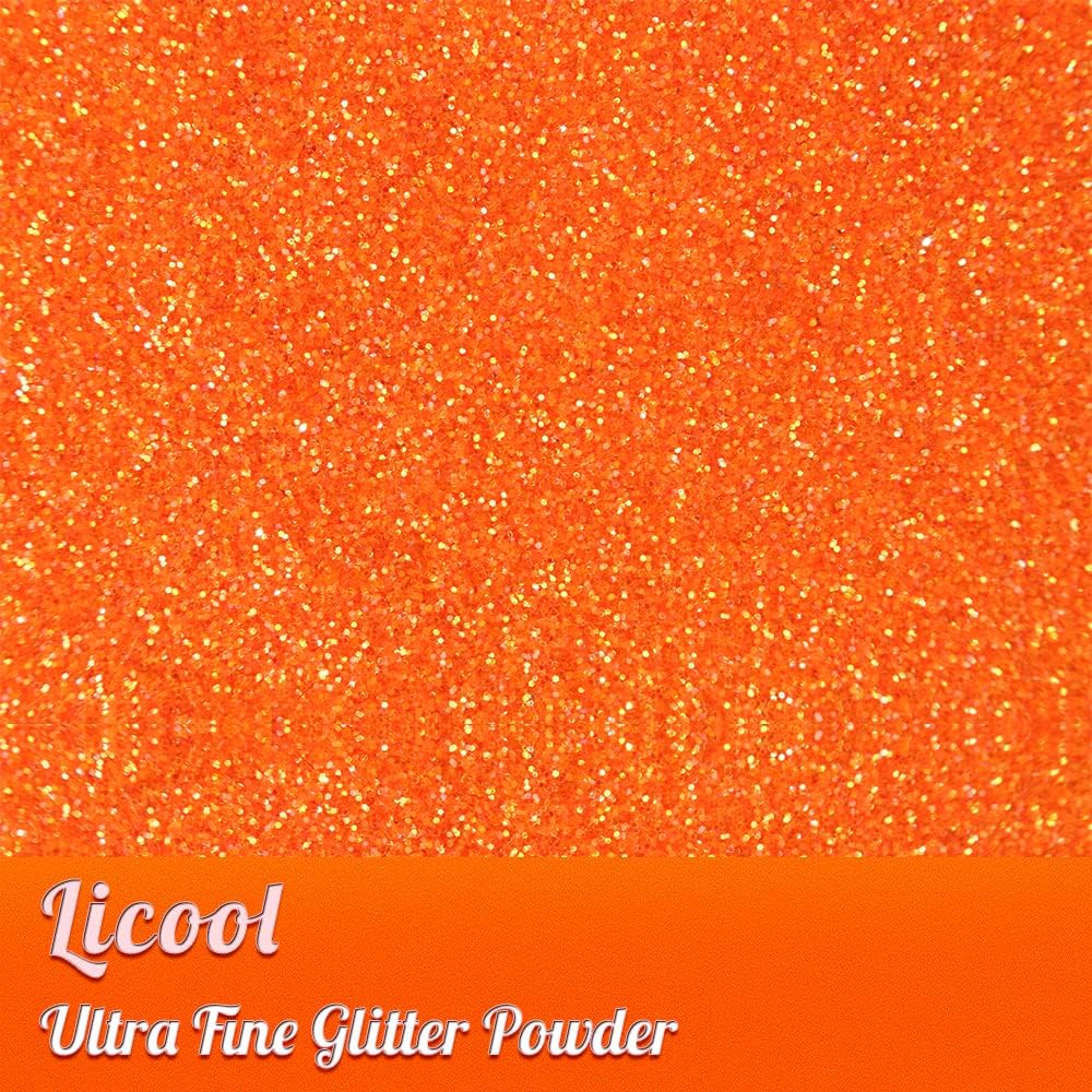 100g/3.5oz Pack Iridescent Rainbow Fine Glitter for DIY Craft, Epoxy Resin, Tumblers, Candle Making, Festival Decoration, Makeup, Body, Eye, Nail Art (Iridescent Orange)-FemmiqueWomen