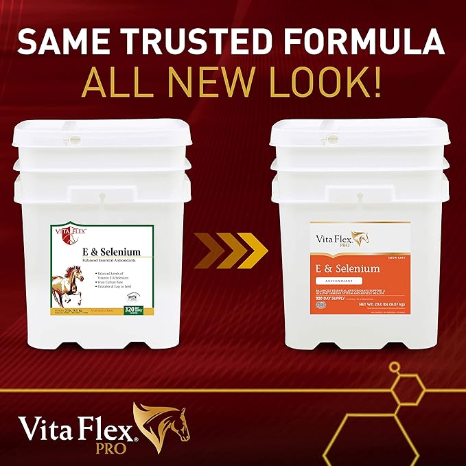 Vita Flex Pro E and Horse Selenium Supplement, Balanced Essential Antioxidants, 20 Pound, 320-Day Supply
