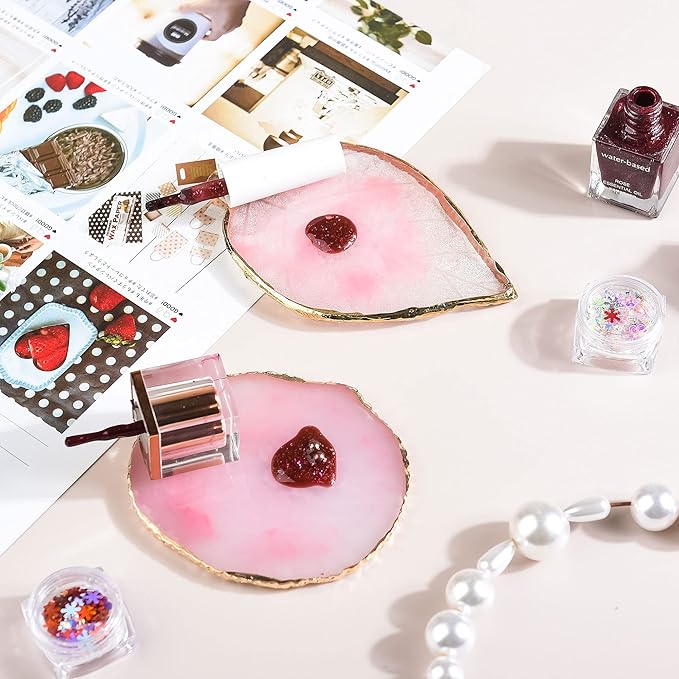 2 Pieces Nail Art Palettes Nail Polish Palette Mixing Palette Makeup Plate Nail Plates for Nail Art Nail Tip Holder Nail Art Display-FemmiqueWomen