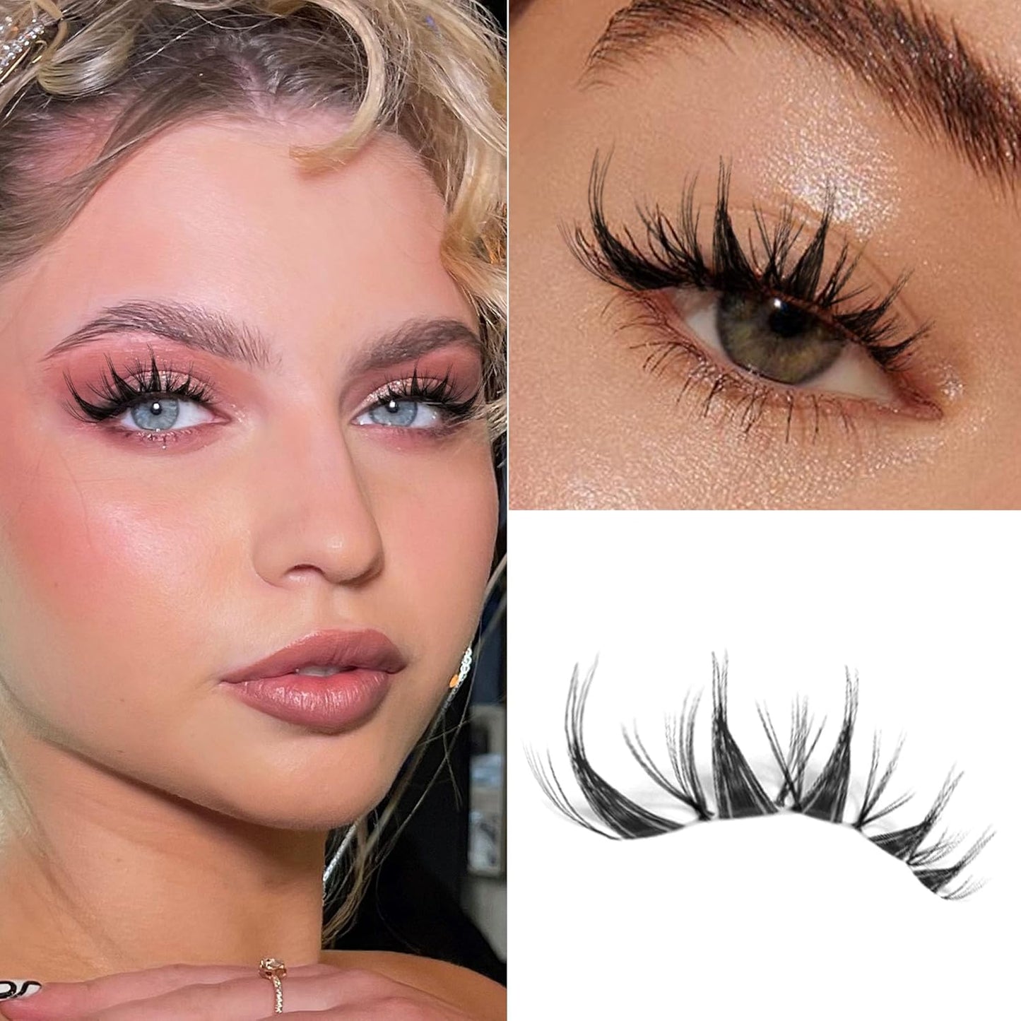 110Pcs Clear Band Lash Clusters 10-14mm Natural Look Cluster Eyelashes C Curl Resuable Invisible Band Individual Cluster Lashes(122)-FemmiqueWomen