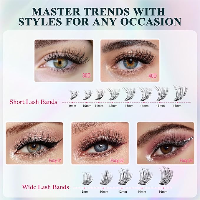 Lash Clusters - Wispy Lash Clusters For Natural Look 8-16MM 536Pcs Eyelash Clusters D Curl Individual Lashes for DIY Lash Extension Kit-FemmiqueWomen