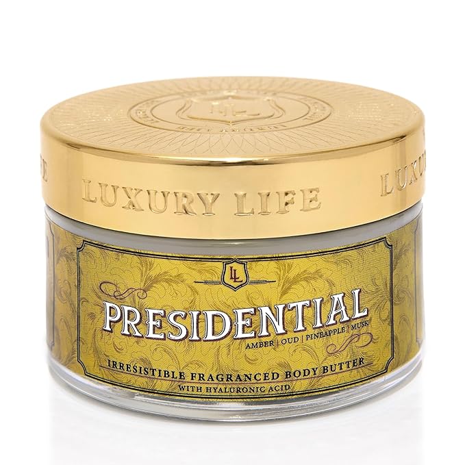LUXURY LIFE BUTTER - Irresistibly Scented Body Butter with Hyaluronic Acid for Ultimate Moisture. Luxurious Natural Fragrance. Hydrates for a Non-Greasy Glamorous Glow, Presidential, 5 oz.-FemmiqueWomen
