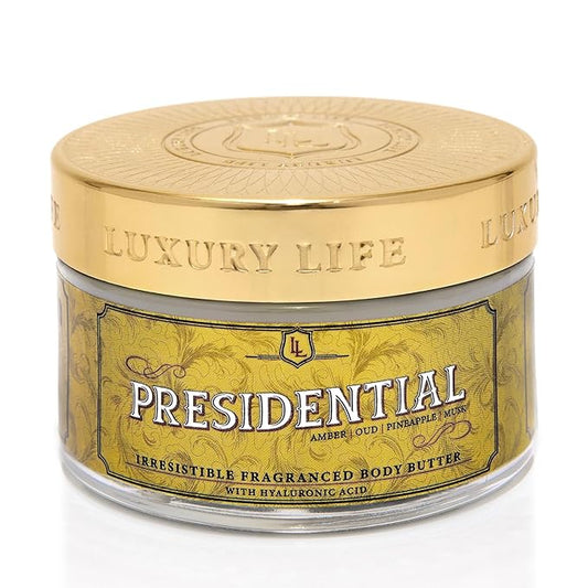 LUXURY LIFE BUTTER - Irresistibly Scented Body Butter with Hyaluronic Acid for Ultimate Moisture. Luxurious Natural Fragrance. Hydrates for a Non-Greasy Glamorous Glow, Presidential, 5 oz.-FemmiqueWomen