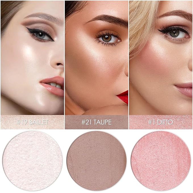 3 Pcs FAIR-COOL Contour Stick Set,Cream Blush & Highlighter Bronzer Pen,Long Lasting & Smooth Natural Face Contouring Illuminator,Professional Makeup Kit for All Skin-FemmiqueWomen