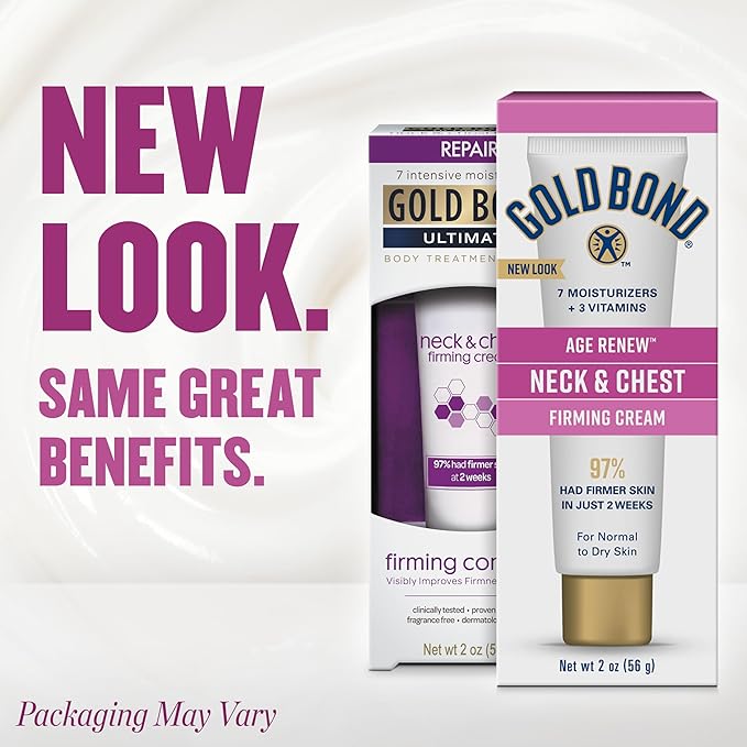 Gold Bond Age Renew Neck & Chest Firming Age Renew Cream, 2 oz., Clinically Tested Skin Firming Cream-FemmiqueWomen