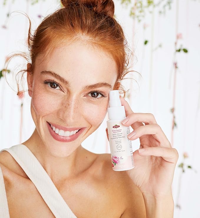 OTACI Rose Passion Face Mist Spray – 100% Natural Rose Water Hydrating Mist for Glowing, Refreshed Skin – Travel Size 50ml – Vegan, Alcohol-Free, for All Skin Types-FemmiqueWomen
