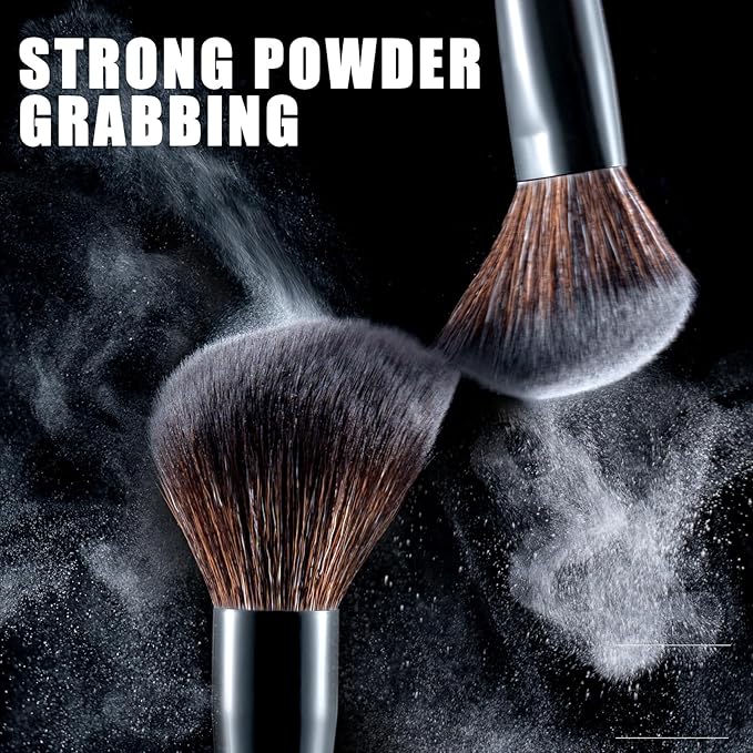 LORYP Black Makeup Brushes Set 21Pcs Powder Blush Foundation Concealer Highlighter Brush Vegan Pro Face and Eye Brush Kit-FemmiqueWomen