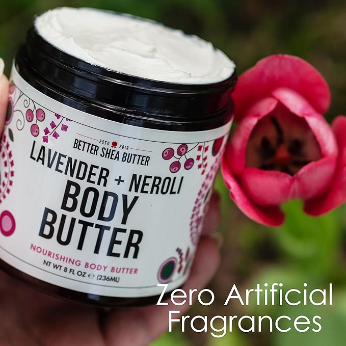 Body Butter for Women LAVENDER NEROLI | Whipped Body Moisturizer with Raw Shea Butter for Dry Skin, Paraben Free, Non-Greasy, No Synthetic Fragrances | 8 oz-FemmiqueWomen