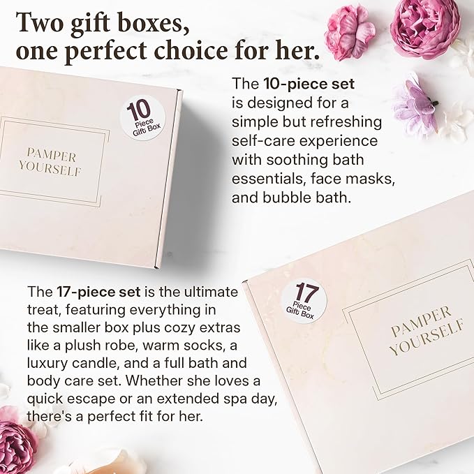 10-Piece Spa Gift Box for Women | Self-Care Set with Eye Mask, Loofa,Bath Bombs,Face Masks,Bubble Bath, Lotion, Body Wash & Bath Salt | Gift for Mom, Grandma, Wife, Bridesmaid or Loved Ones-FemmiqueWomen