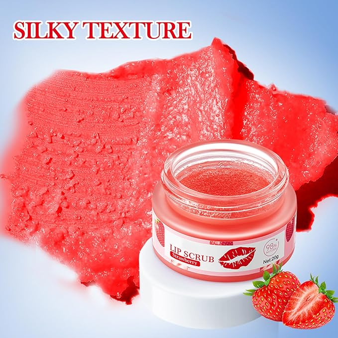 2PCS Strawberry & Orange Conditioning Lip Scrub Kit,Moisturizing Lip Sleeping Mask Long Lasting Hydrating Lip Scrubber Exfoliator Lip Care Products for Men & Women-FemmiqueWomen