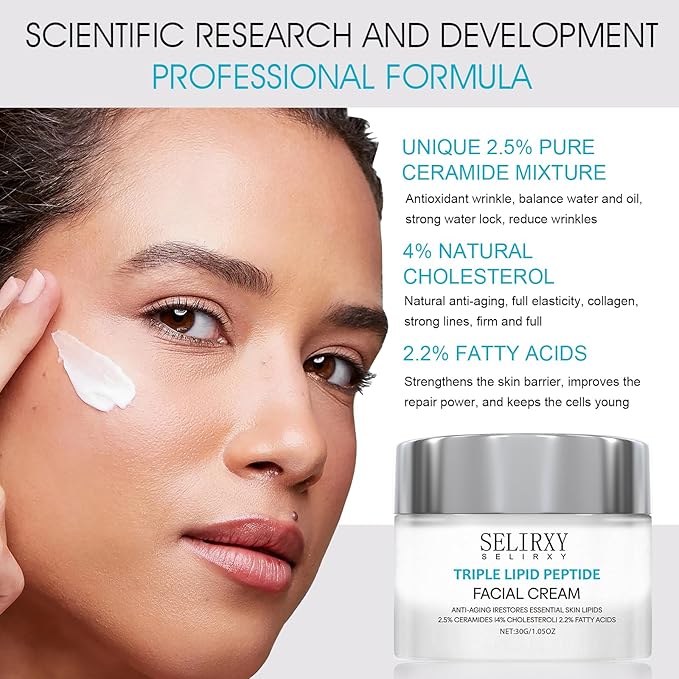 Nodfens Triple Lipid Peptide Cream for Anti-Aging - Restores & Repairs Mature Skin for Radiant, Smooth Complexion - Advanced Strength Recovery Face Moisturizer Cream-FemmiqueWomen