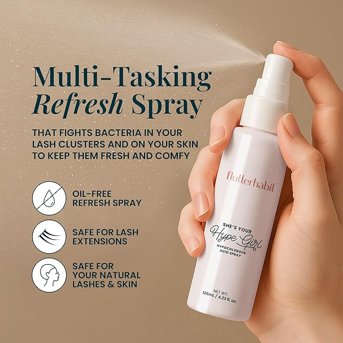 FlutterHabit Hypochlorous Acid Spray, Face Mist for Acne Prone Skin, HOCl Formula to Soothe Irritation, Refresh Complexion, Repair Damage, Balance Oil, Calm Redness, Restore Clarity (125mL)-FemmiqueWomen