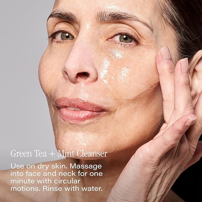 SKINN Day & Night Face Wash for Women & Men - Refreshing Green Tea & Mint Infusion, Nourishing Olive & Enzyme Formula - Complete AM/PM Cleanser Set for Hydrated-FemmiqueWomen