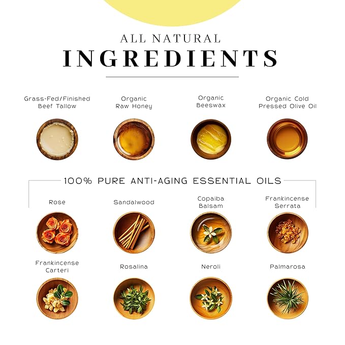 Vanman's - Tallow and Honey Balm Jumbo - Tallow Face Moisturizer with Pure Grass-Fed/Finished Beef Tallow for Skin and Essential Oils, Organic Raw Honey and Beeswax, Cold Pressed Olive Oil - 6 oz-FemmiqueWomen