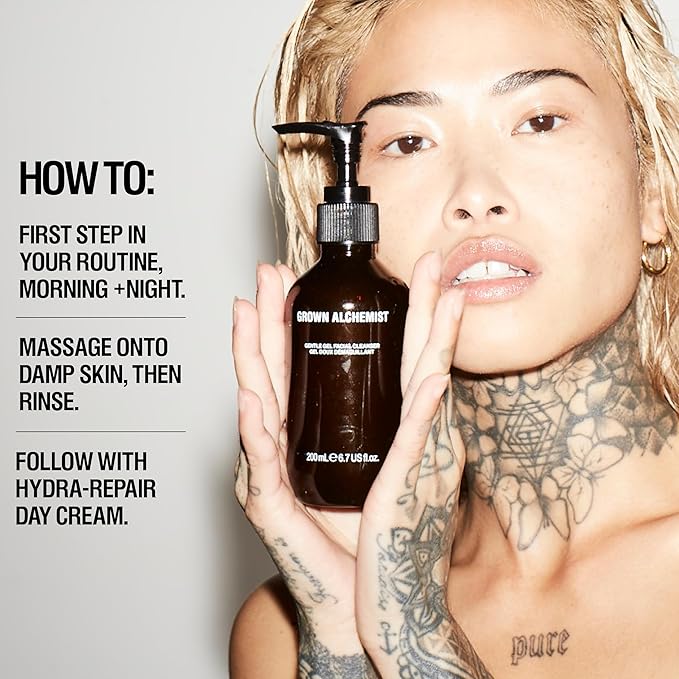 Grown Alchemist Facial Cleanser Set: Polishing Exfoliator (75ml) + Gentle Gel Cleanser (200ml)-FemmiqueWomen