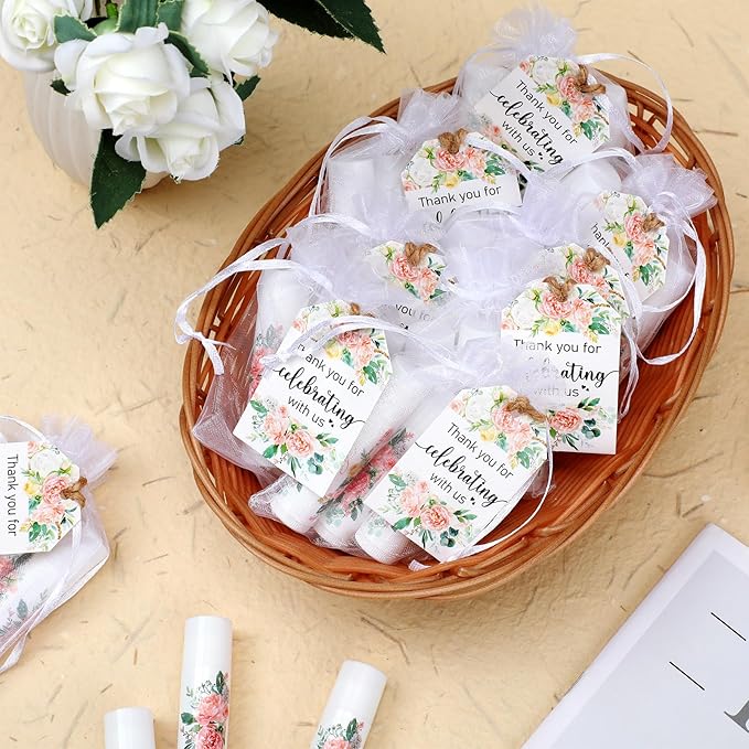 100 Pack Thank You Gifts Lip Balm Bulk Party Supplies Employee Appreciation Gifts for Guests Wedding Bridal Shower Bachelorette Gifts Baby Shower Favors for Coworkers Women Homeless Nurse-FemmiqueWomen