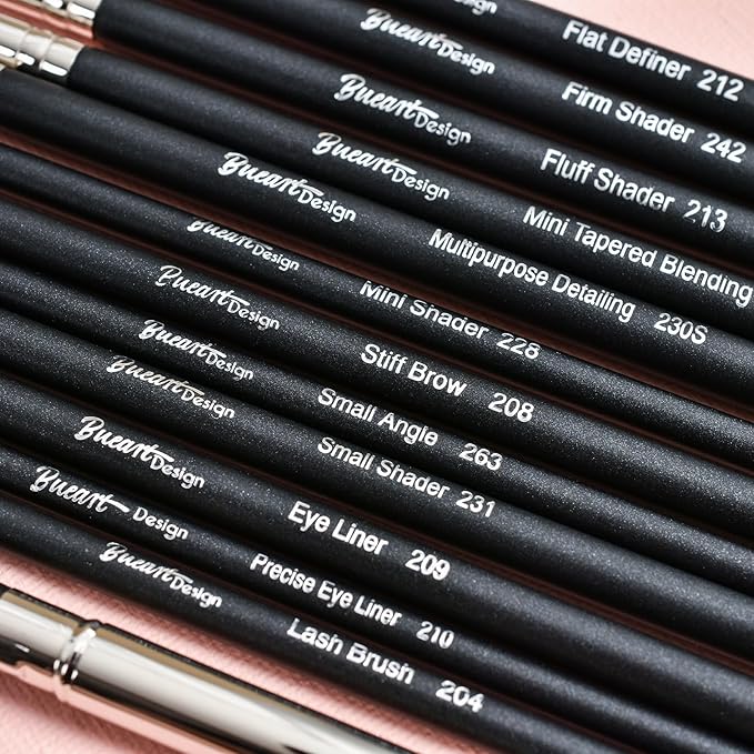 Makeup Artist MUST HAVES 42Pcs Makeup Brushes Set with Real Natural Goat Hair By BUEART DESIGN (42Pcs Matte Pearl Black)-FemmiqueWomen