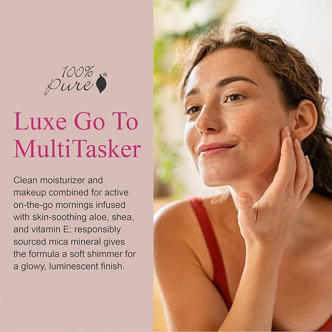 100% PURE BB Cream Shade 30 Radiance Full Face Coverage Skin Care & Glow - All-In-One Primer Concealer & Foundation Makeup - Shimmery, Dewy Youth Tan Color w/Warm Golden Undertone - Vegan - 1 Fl Oz-FemmiqueWomen