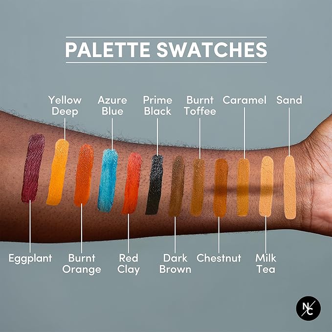 12 Color Dark Flesh Tone Alcohol Activated Makeup Palette Kit - Includes Alcohol Activator and Moisturizing Remover - Waterproof Makeup for Professional Makeup Artists-FemmiqueWomen